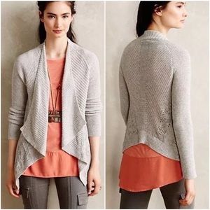 Anthropologie Draped Pointelle Cardigan