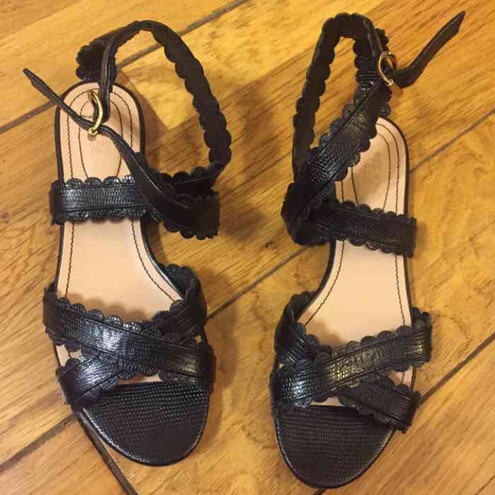 See by Chloé Scalloped Black Sandals