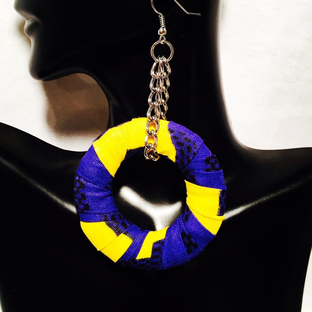 Vibrant Colored Fabric Earrings