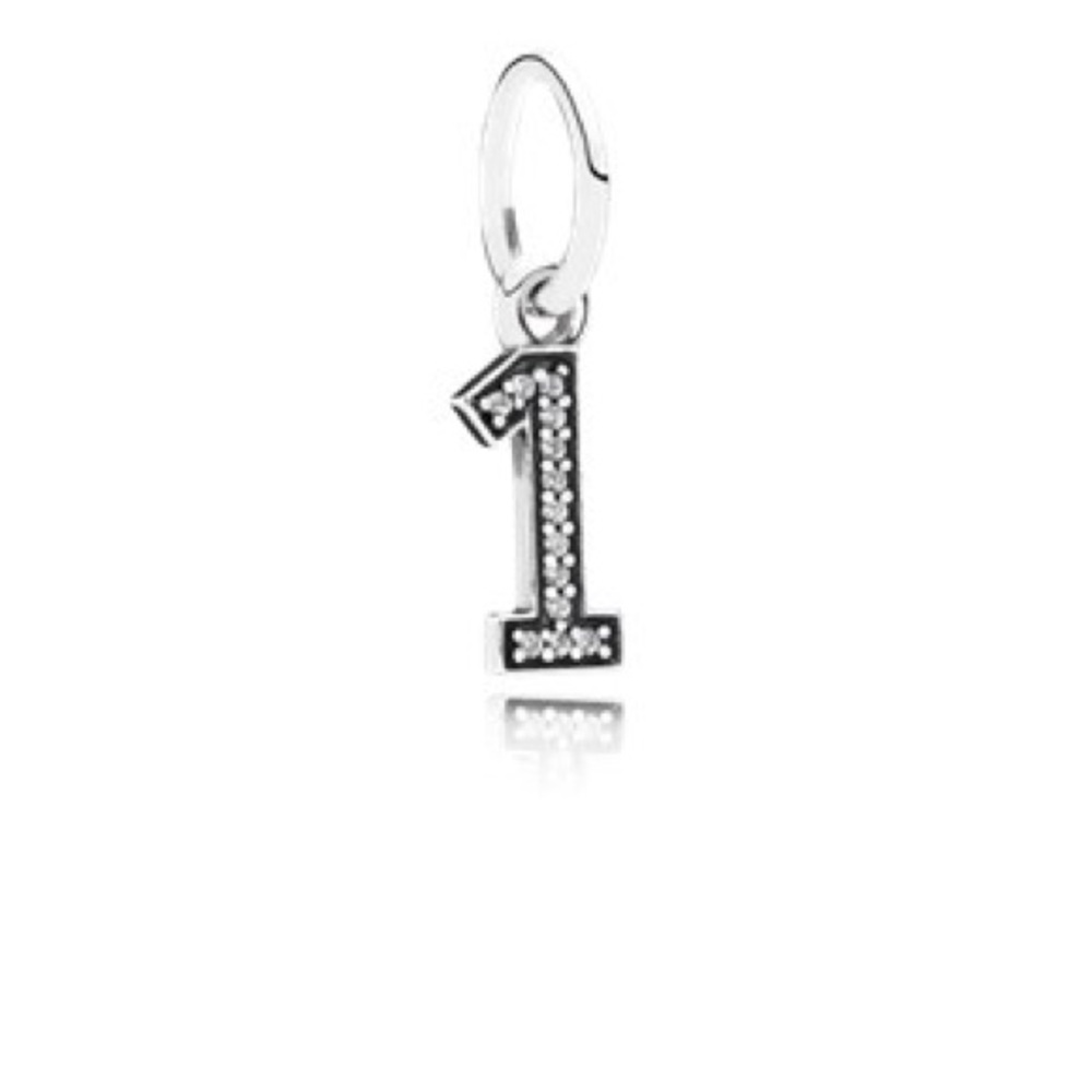 🆕Number 1, Clear CZ Pandora Charm