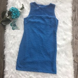 Blue Sheath Sleeveless Dress