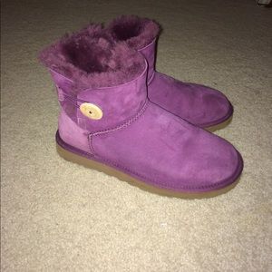 Purple Mini Bailey Button UGGs
