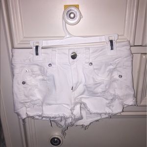 American eagle white jean shorts