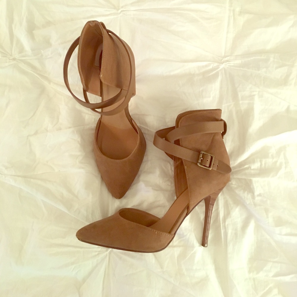 Tan Suede Pointed Heels
