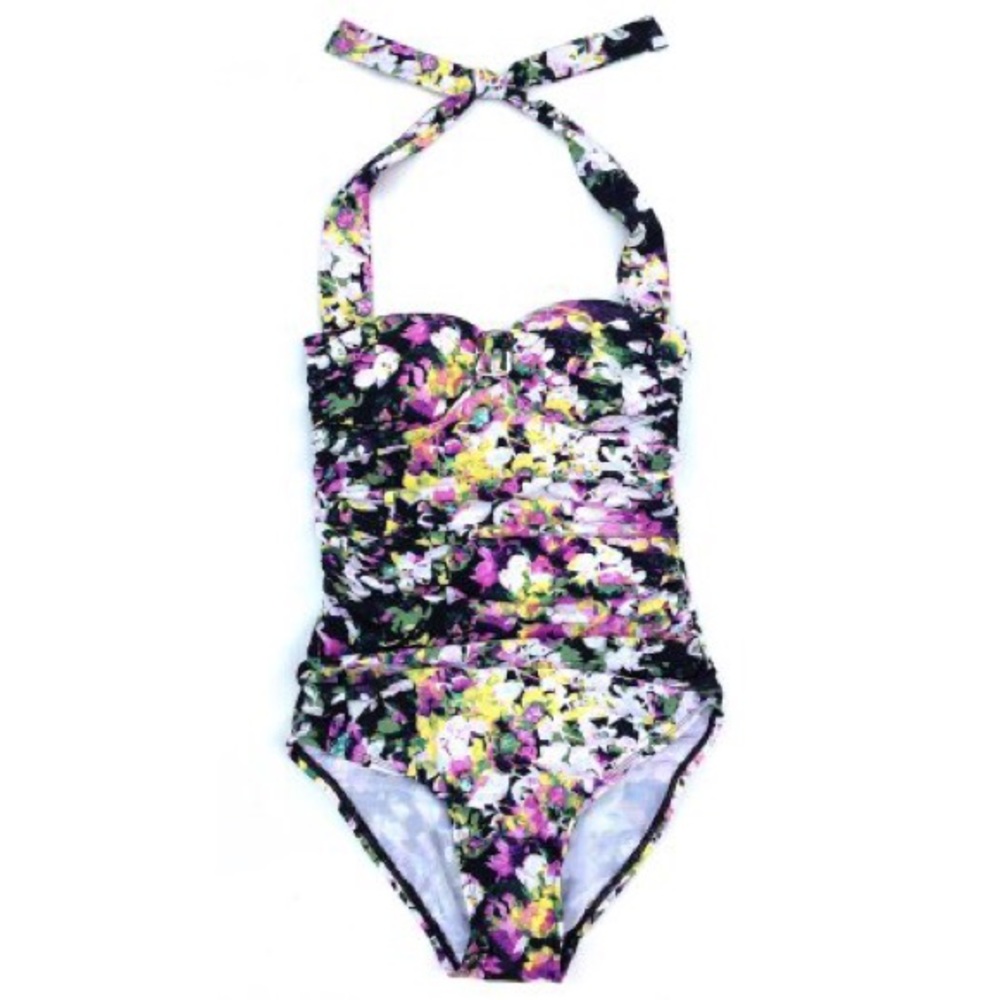 Assets by Spanx Halter Pin Up One Piece Swimsuit