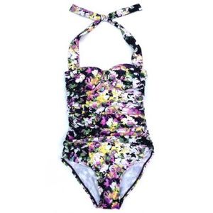 Assets by Spanx Halter Pin Up One Piece Swimsuit