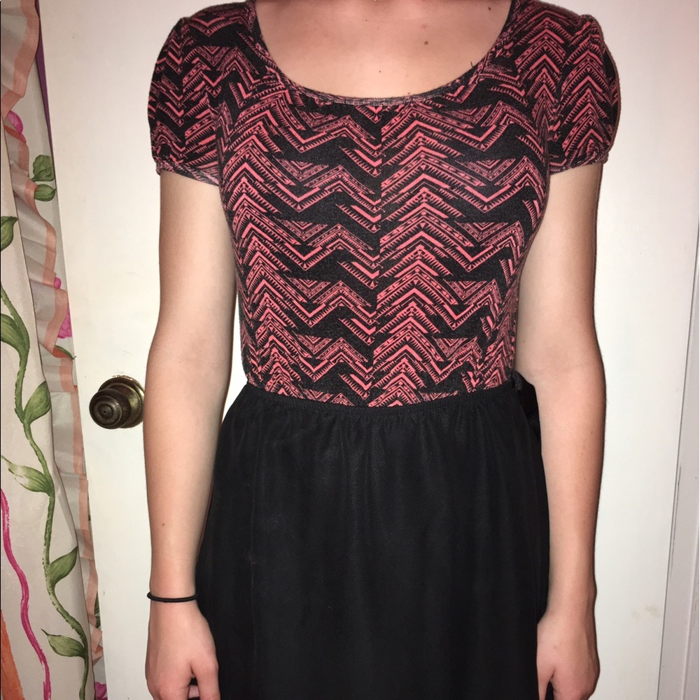Pink & black High low dress
