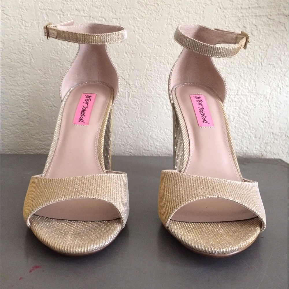 Betsey Johnson Metallic Gold Block Heels