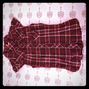 DAYTRIP Sleeveless Plaid Magenta Button Up Blouse