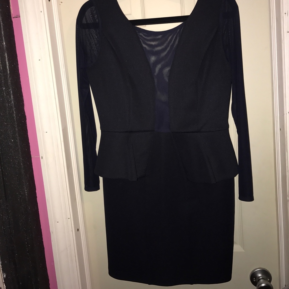 Arden B peplum dress navy