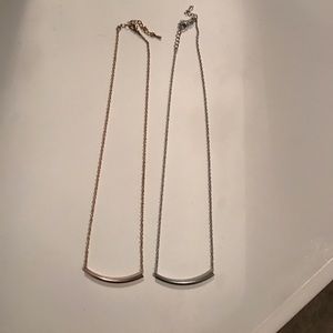 Rose gold and silver bar necklaces!!