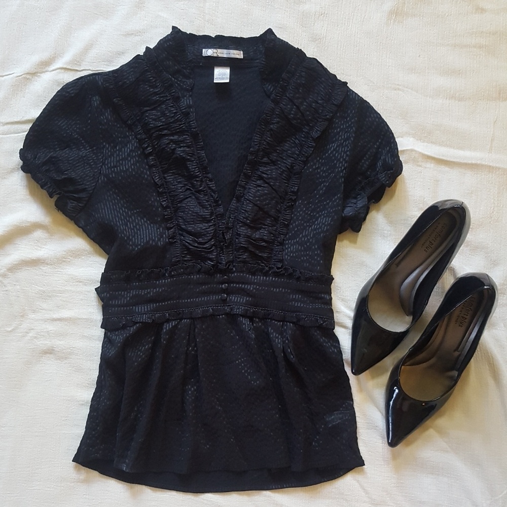 Charlotte Russe Black Ruffle Top