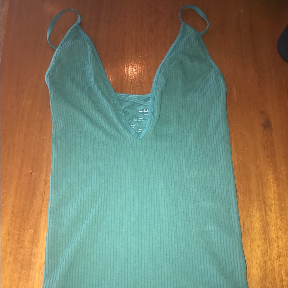Free people green tank BNWOT