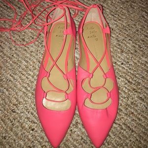 Banana Republic lace up coral flats, size 11
