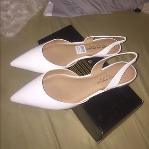 White pointed flats