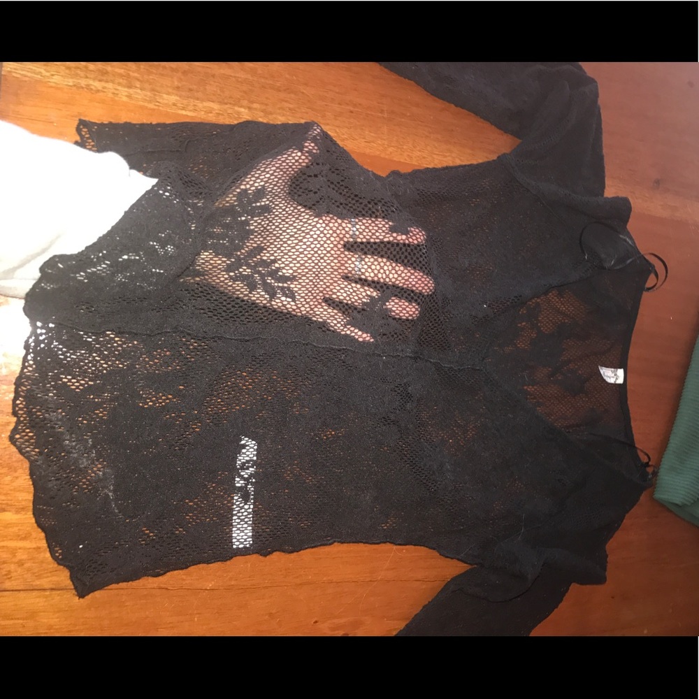 See through lace free people intimates shirt