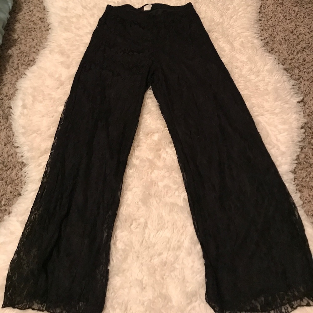 Black lace pants