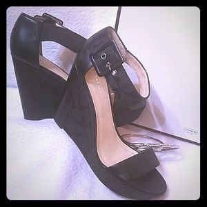 Black Coach Wedges