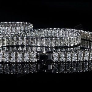 14k White Gold 2 row silver chain