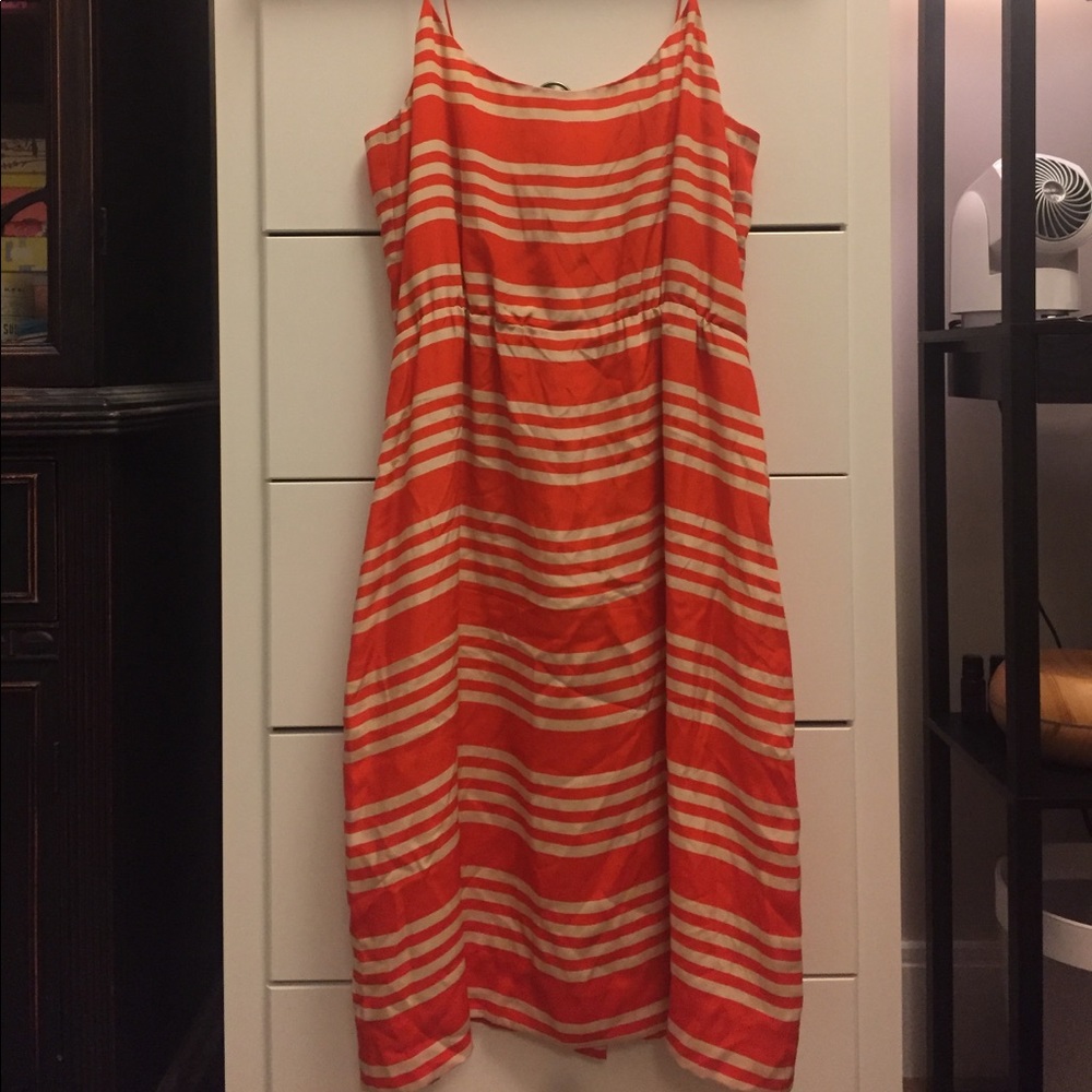 J. Crew Striped Silk A-Line Dress