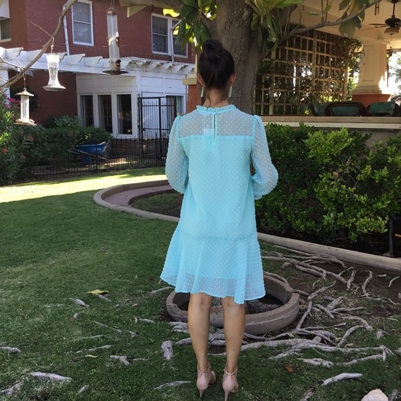 Aqua Blue Quarter Sleeve Dress-5⭐️-Final Price - Picture 3 of 5