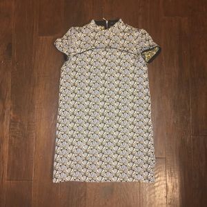 Zara Mock-neck Textile Shift Dress