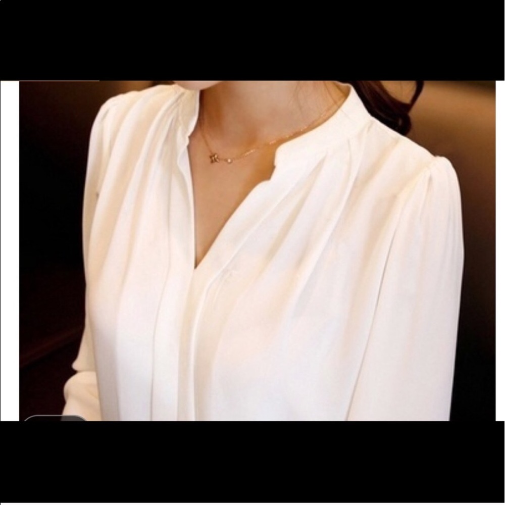 New classic white chiffon Blouse