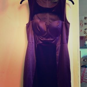 Purple tight mid dress with some velour