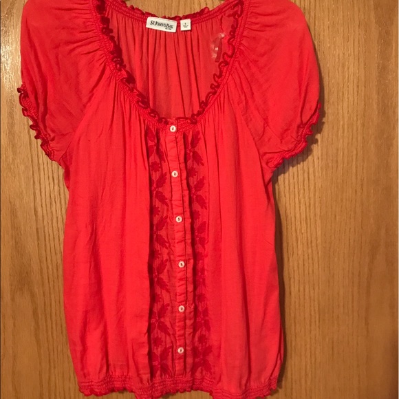 Peach colored short sleeve blouse - Picture 1 of 1