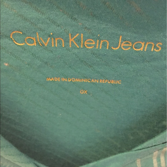 Calvin Klein Jeans T Shirt with Gold Print - Picture 2 of 4