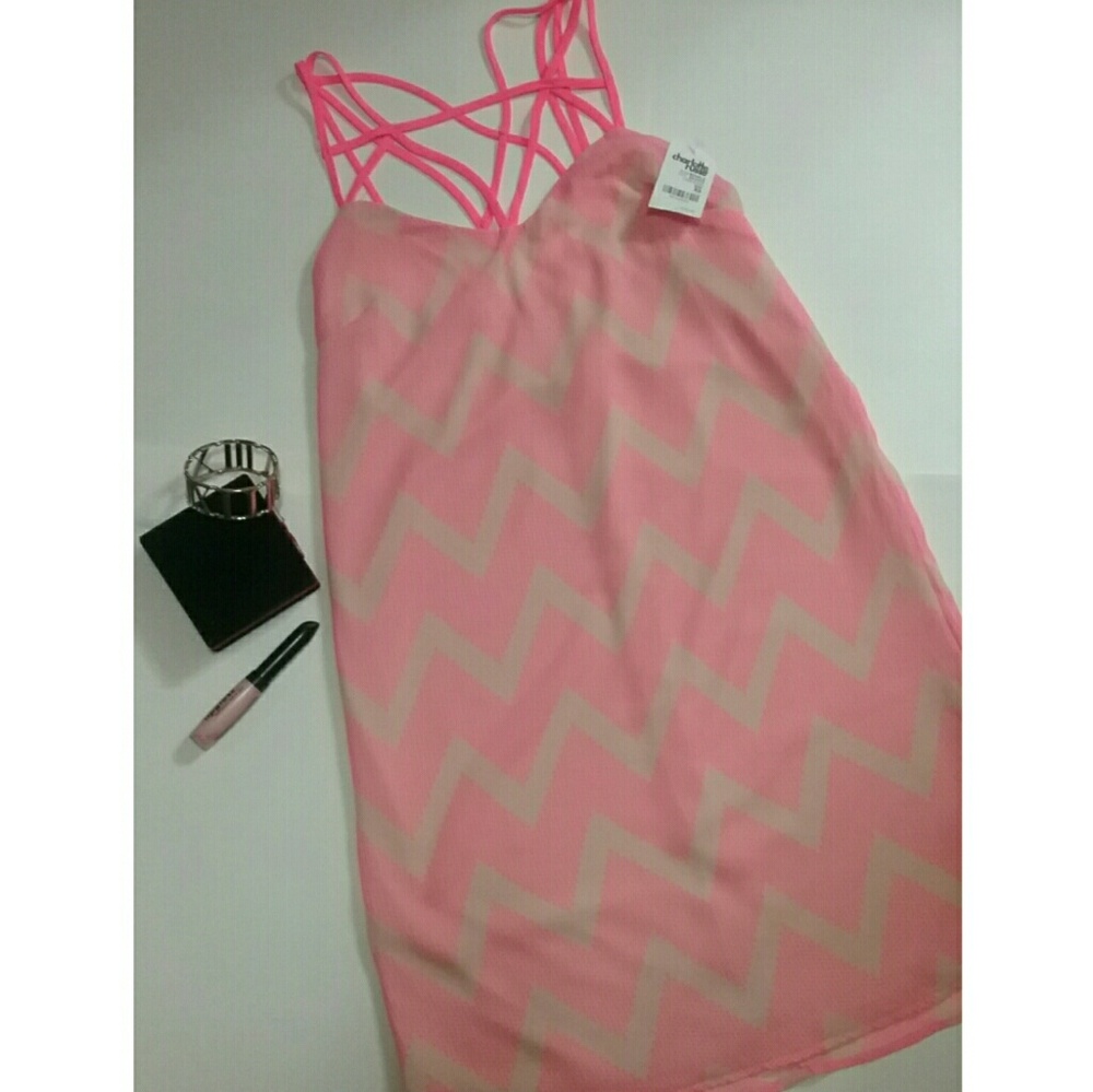 Charlotte Russe pink & beige XS dress NWT
