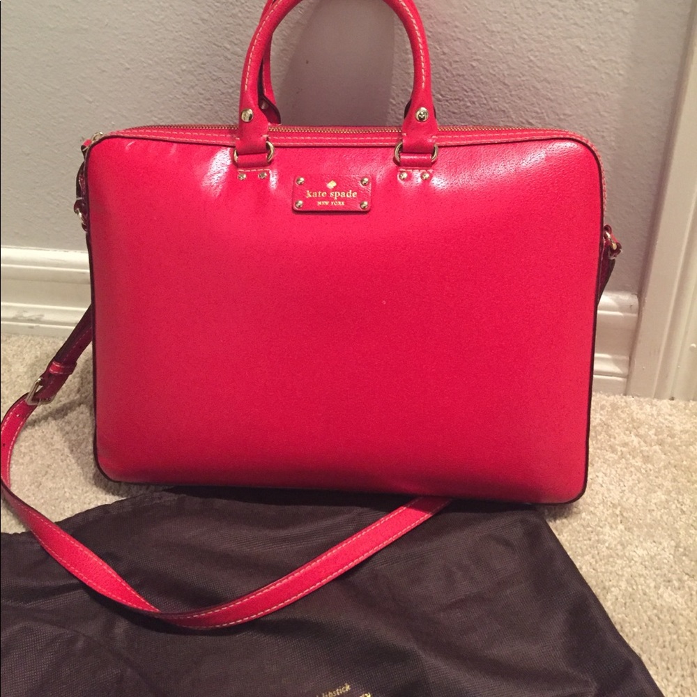 Red Kate Spade Saffiano leather Laptop Bag