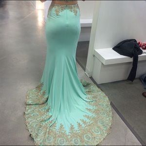 Seafoam green prom dress