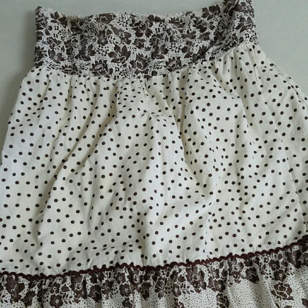 Charlotte Russe cream brown strapless dress