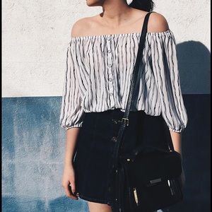 Off the shoulder stripe top