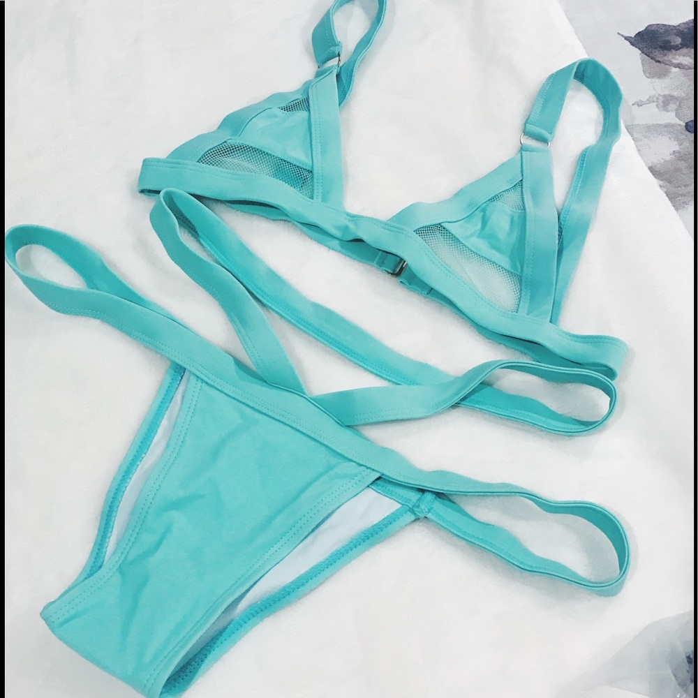 •SOLD• Mesh Slip Bikini Set in Mint