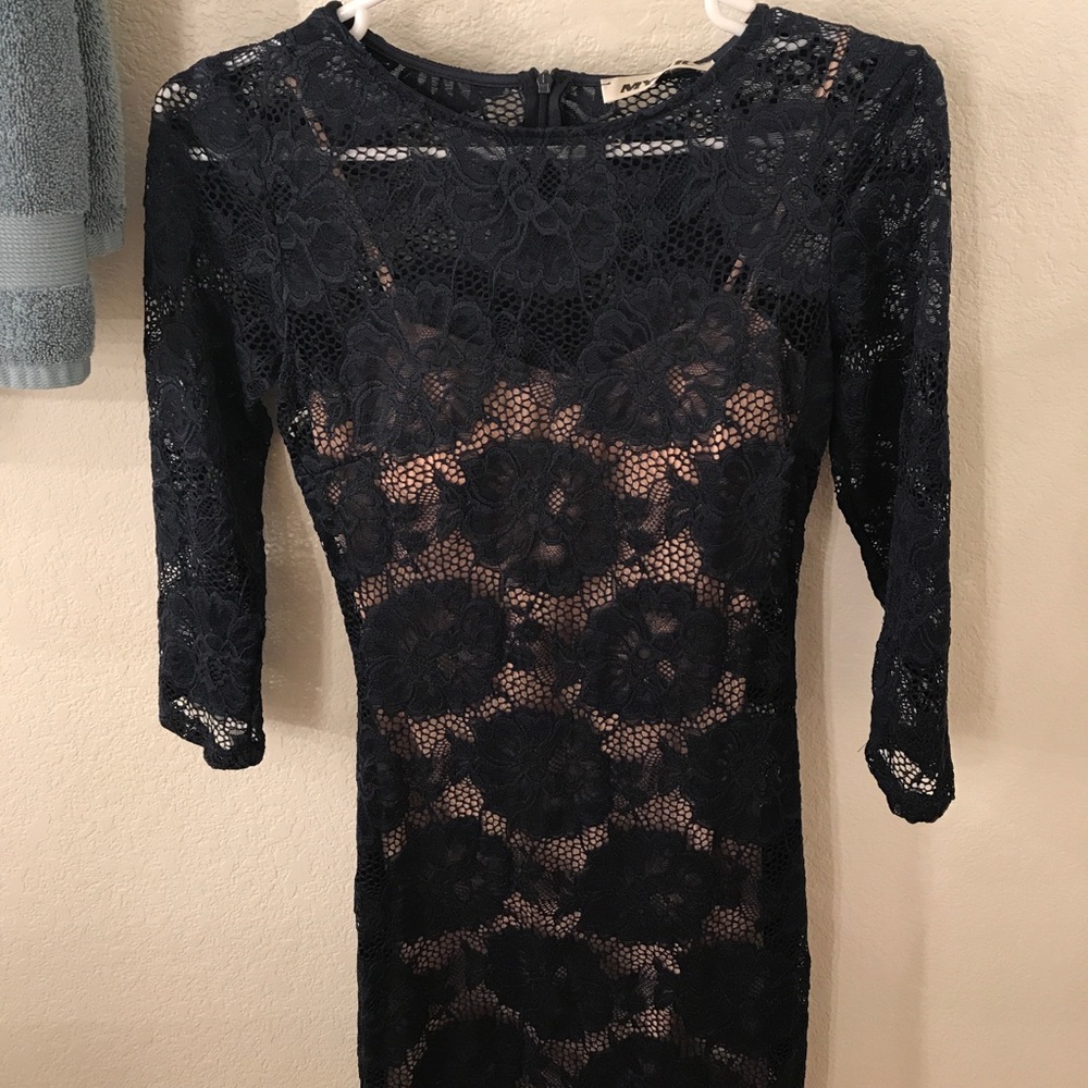 Navy blue lace dress