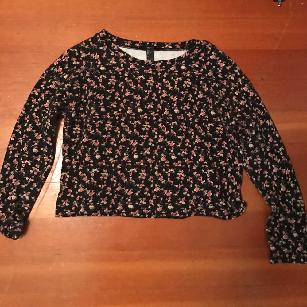 Flower black sweater shirt