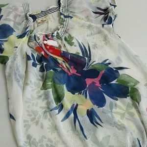 Hollister multi color flower blouse