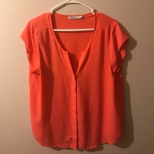 Short sleeved button up blouse