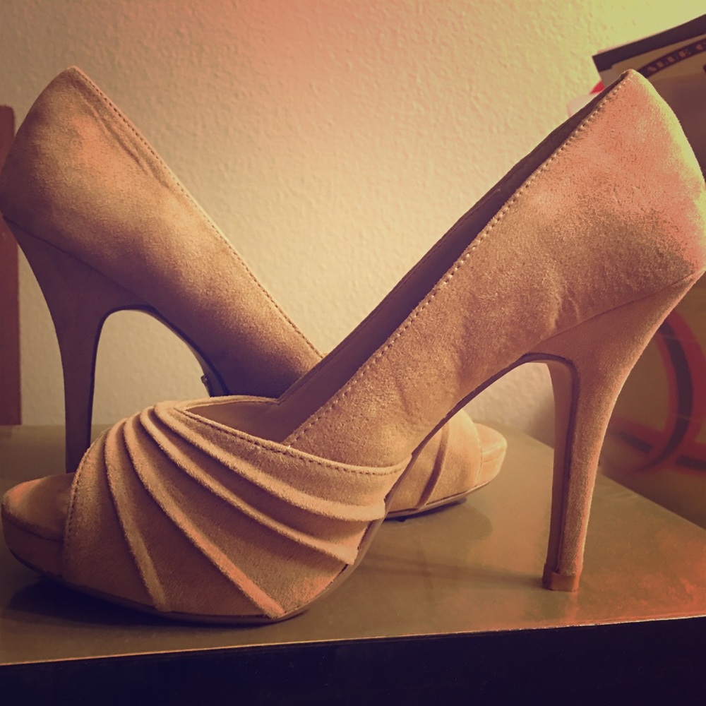 Suede high heels