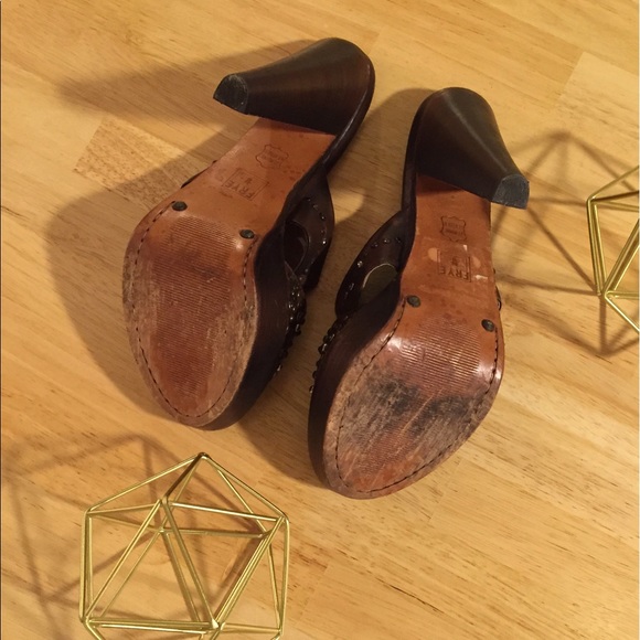 FRYE Leather Platform Heels with Grommet Details - Picture 4 of 5