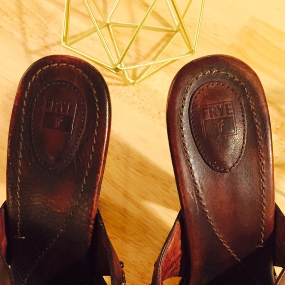 FRYE Leather Platform Heels with Grommet Details - Picture 5 of 5