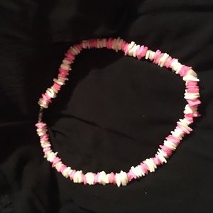 Pink and white seashell necklace