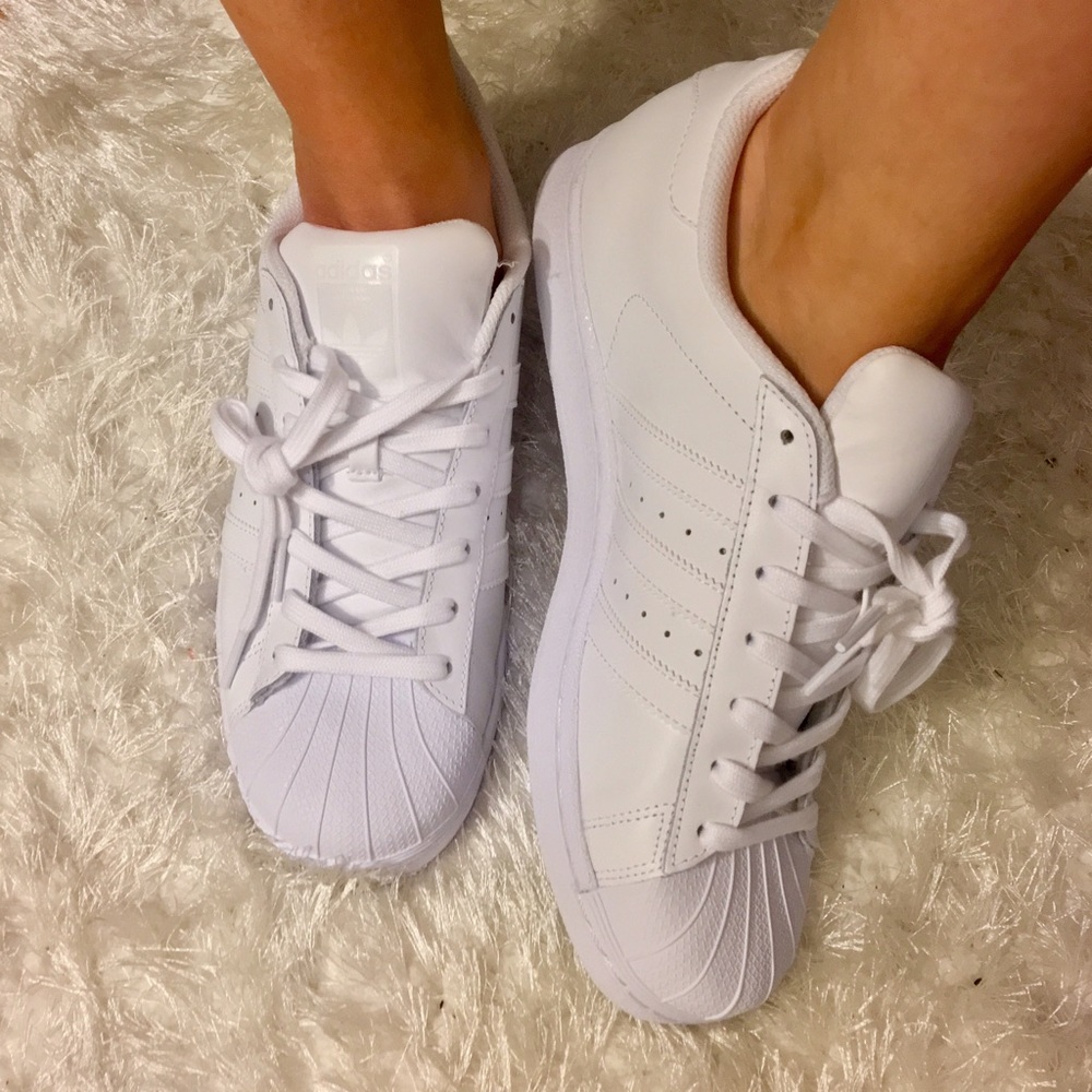 White Adidas Superstar Sneakers