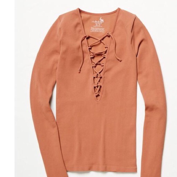 ❌Sold❌ Free People Lace up Layering Top - Picture 2 of 4