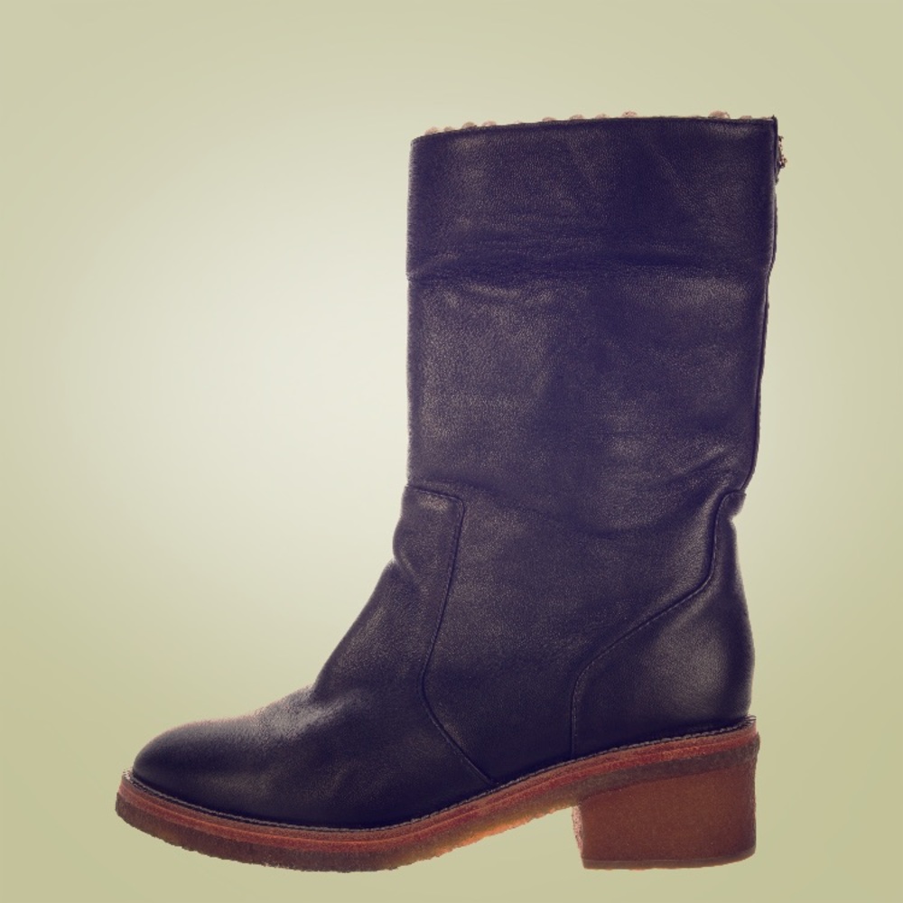 Chanel mid calf boots