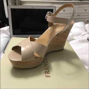 Franco Sarto Nude Wedges