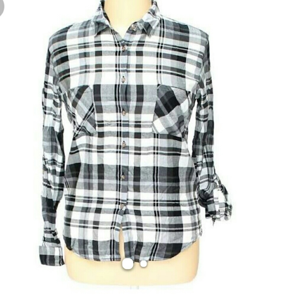 Black and White Plaid Shirt