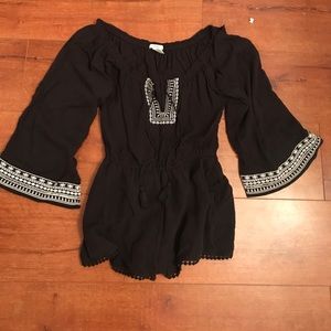 Black Romper with Tassels!